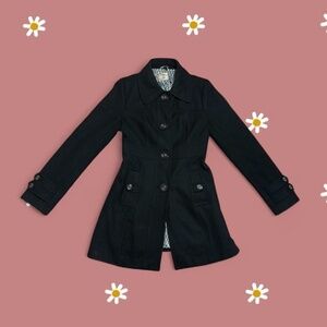 Vintage Anthropologie Black and White Trench Coat